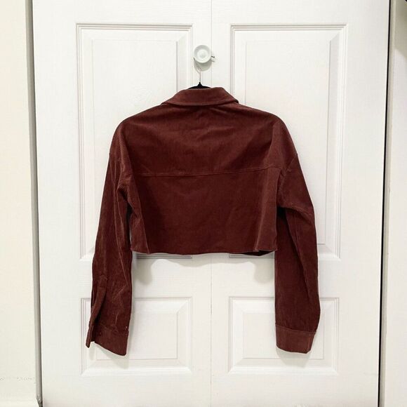 Women Pretty Garbage Cropped Corduroy Jacket in Chocolate Brown Size Small - Picture 10 of 10